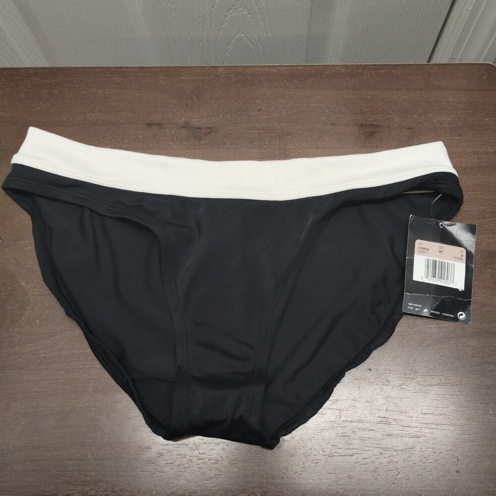 Nike NWT Women's Size 12 Hipster Black White Moderate Coverage Bikini Bottom